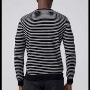 Marks & Spencer Mens / Women V-Neck Sweater - Iron Gray Stripe Size M